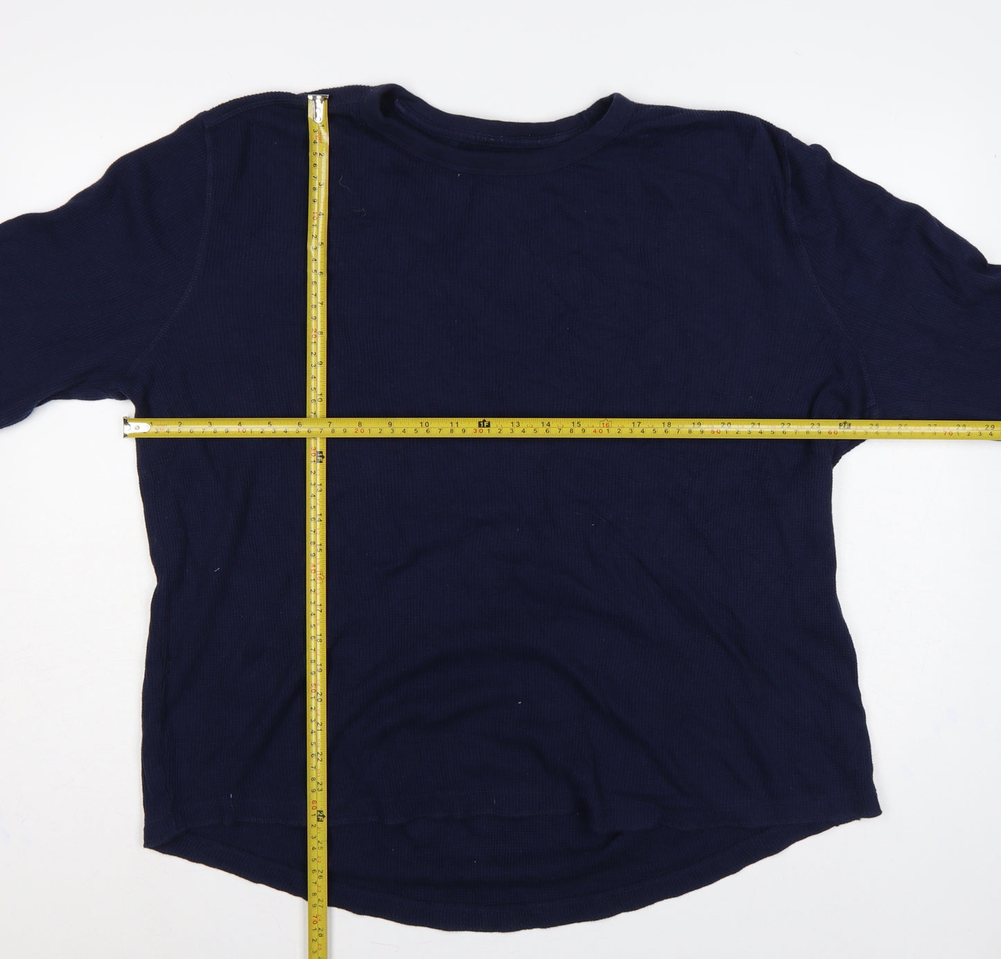 GAP Men’s Blue XL Thermal Waffle Knit Long Sleeve Crew Neck T-Shirt