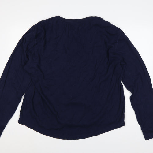 GAP Men’s Blue XL Thermal Waffle Knit Long Sleeve Crew Neck T-Shirt