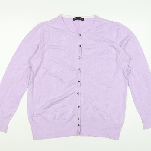 Marks and Spencer Women Purple Size 18 Button Knit Cardigan