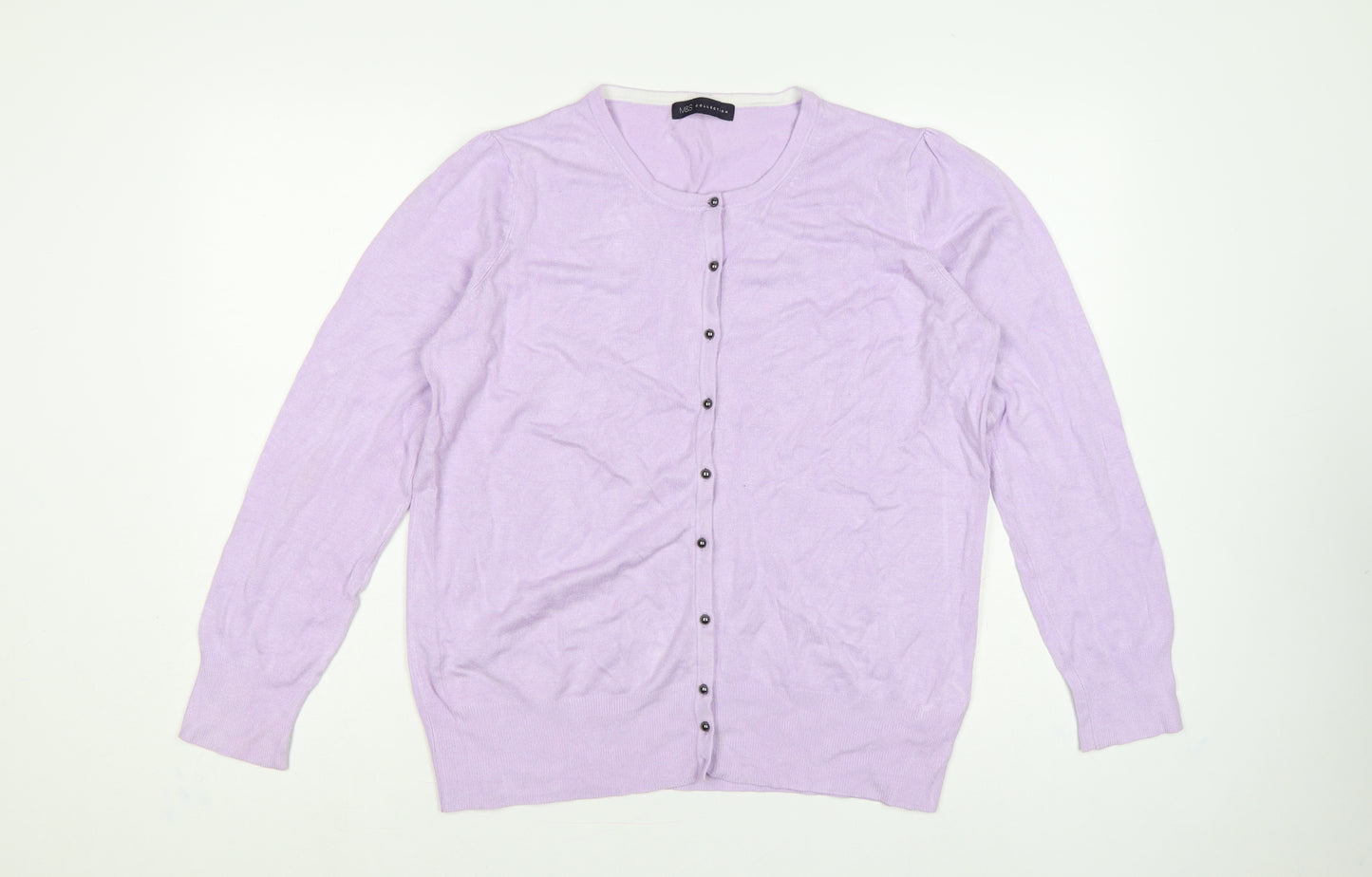 Marks and Spencer Women Purple Size 18 Button Knit Cardigan