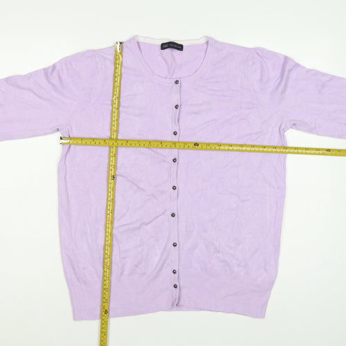 Marks and Spencer Women Purple Size 18 Button Knit Cardigan