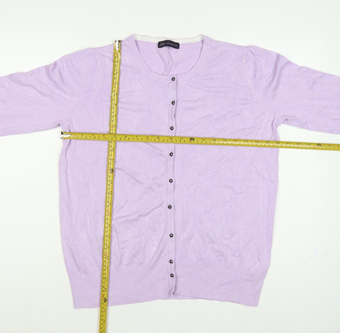 Marks and Spencer Women Purple Size 18 Button Knit Cardigan