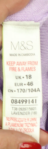 Marks and Spencer Women Purple Size 18 Button Knit Cardigan