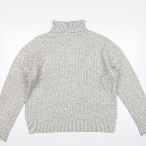 Marks and Spencer Women’s Grey UK 14 Roll Neck Rib Knit Pullover Jumper