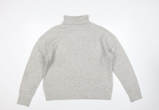 Marks and Spencer Women’s Grey UK 14 Roll Neck Rib Knit Pullover Jumper