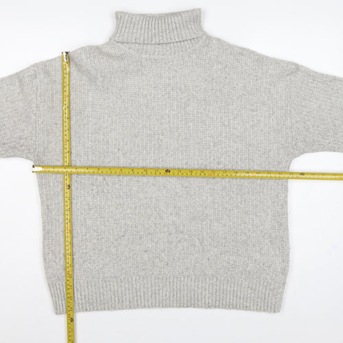 Marks and Spencer Women’s Grey UK 14 Roll Neck Rib Knit Pullover Jumper