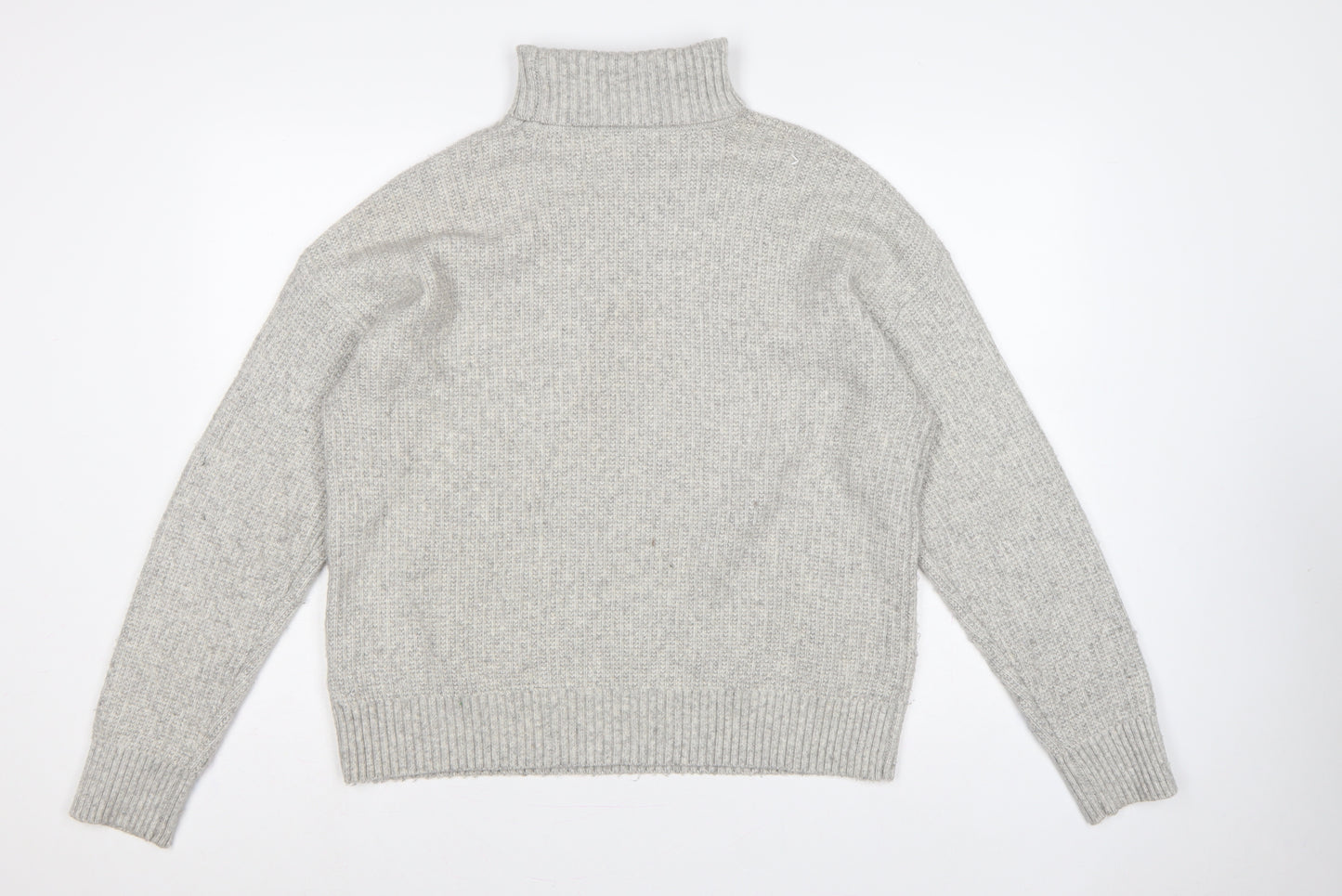 Marks and Spencer Women’s Grey UK 14 Roll Neck Rib Knit Pullover Jumper