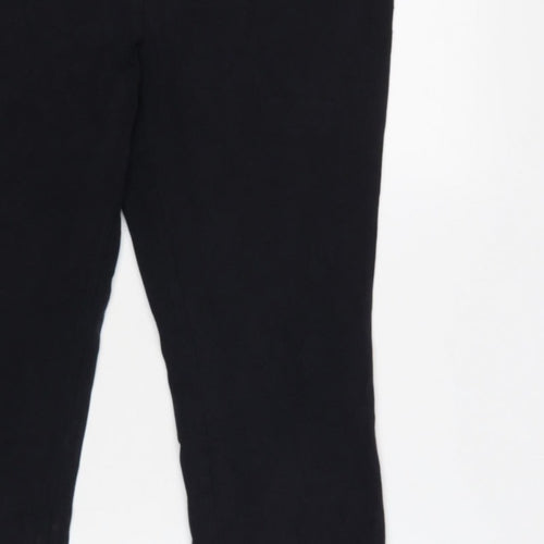 Lands' End Women Black M Stretch Elastic Waist Leggings
