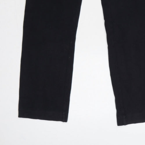 Lands' End Women Black M Stretch Elastic Waist Leggings