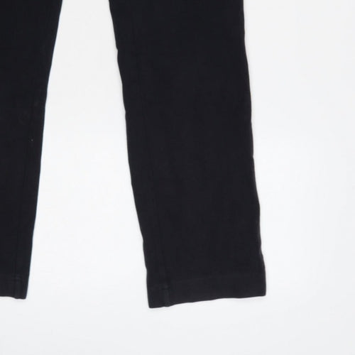 Lands' End Women Black M Stretch Elastic Waist Leggings