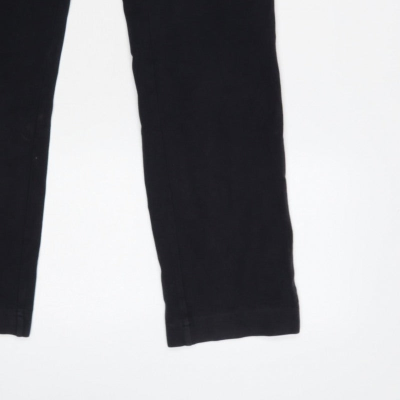 Lands' End Women Black M Stretch Elastic Waist Leggings