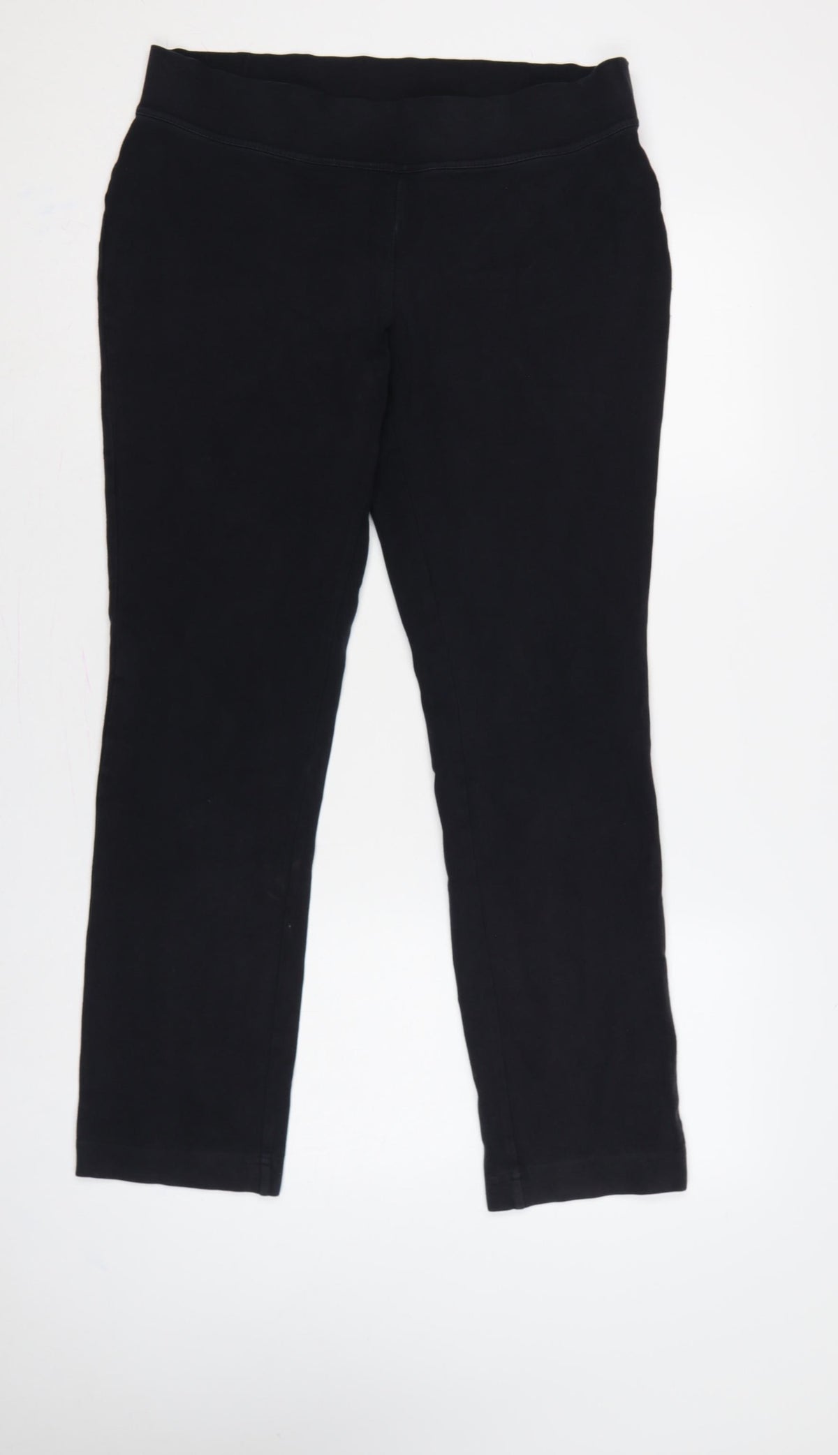 Lands' End Women Black M Stretch Elastic Waist Leggings