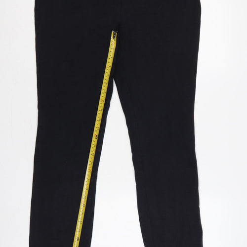 Lands' End Women Black M Stretch Elastic Waist Leggings