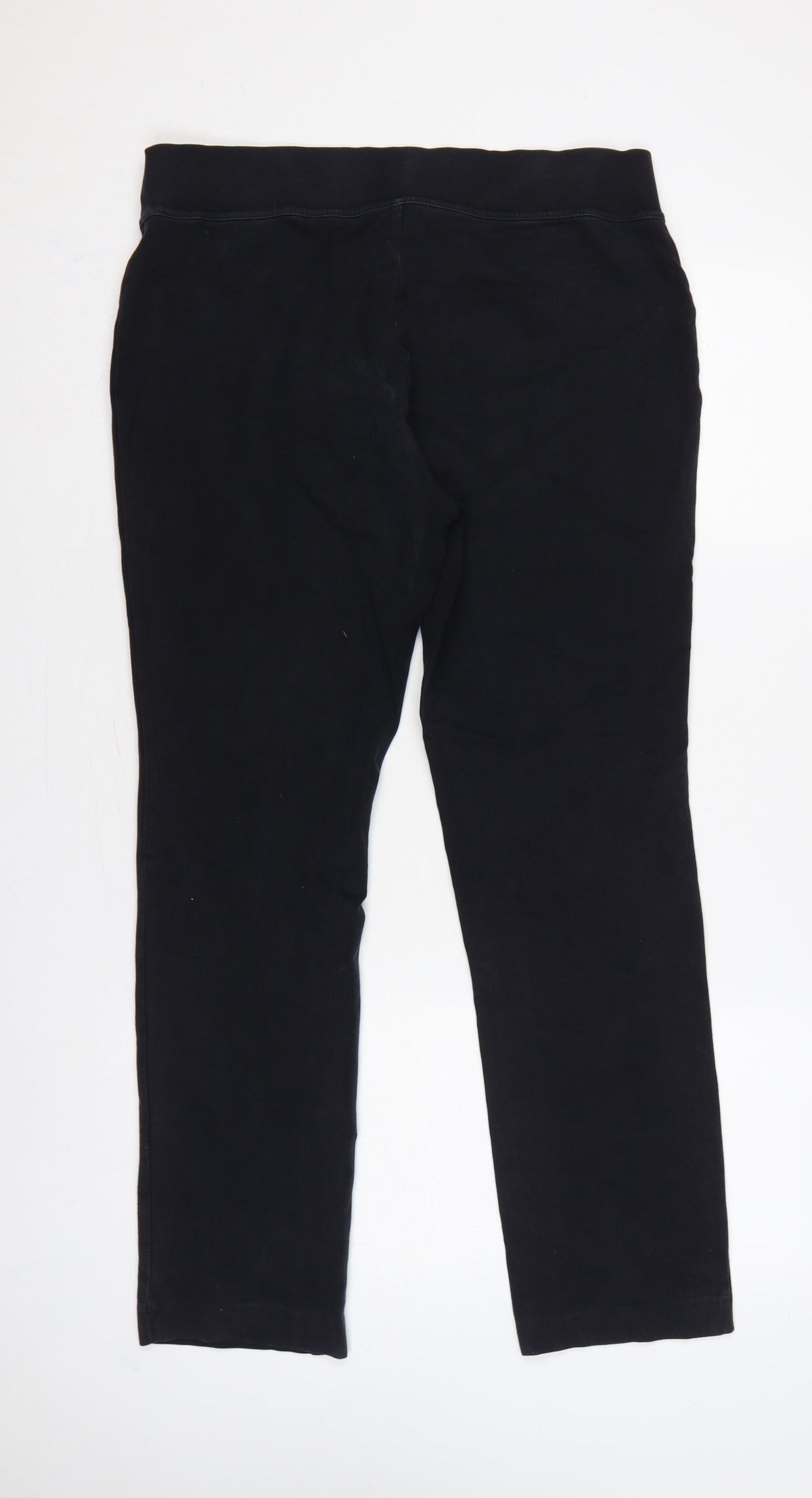 Lands' End Women Black M Stretch Elastic Waist Leggings
