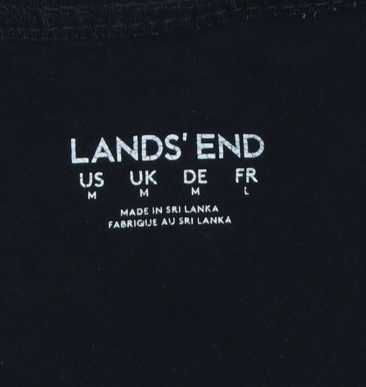 Lands' End Women Black M Stretch Elastic Waist Leggings