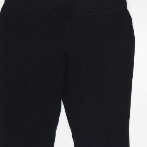 Lands' End Women Black M Stretch Elastic Waist Leggings