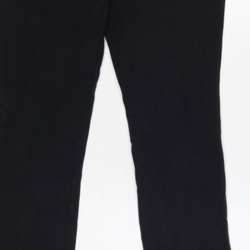 Lands' End Women Black M Stretch Elastic Waist Leggings