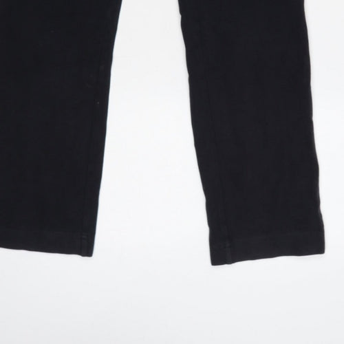 Lands' End Women Black M Stretch Elastic Waist Leggings