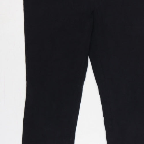 Lands' End Women Black M Stretch Elastic Waist Leggings