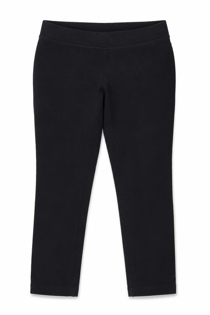 Lands' End Women Black M Stretch Elastic Waist Leggings