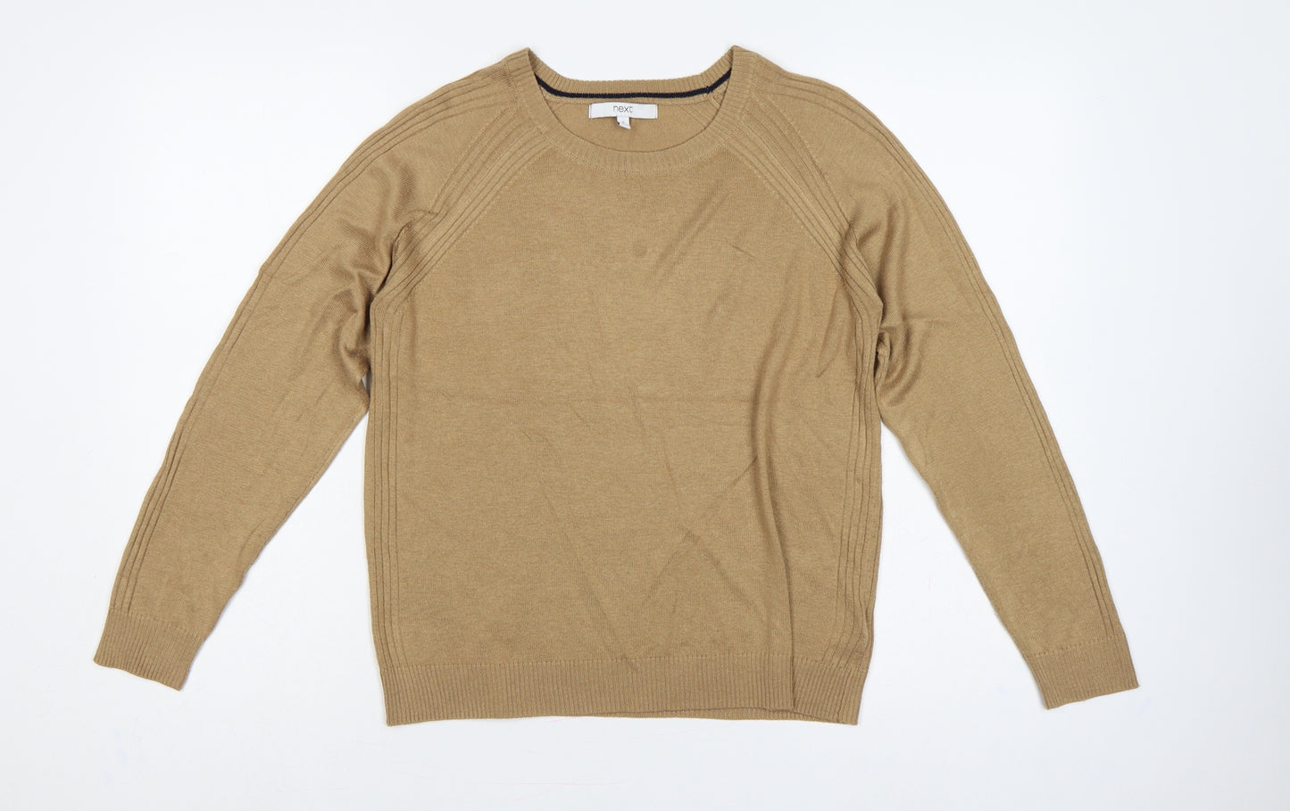 Next Women’s Beige S Crew Neck Raglan Knit Pullover Jumper