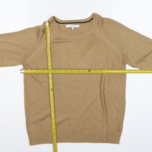 Next Women’s Beige S Crew Neck Raglan Knit Pullover Jumper