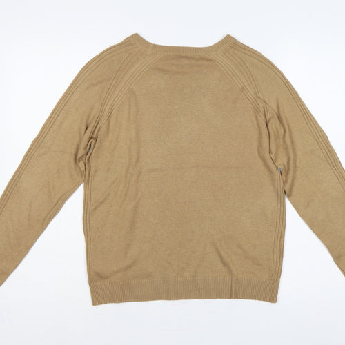 Next Women’s Beige S Crew Neck Raglan Knit Pullover Jumper