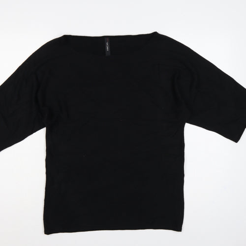 Marc Cain Women Black UK 8 Wool Silk Cashmere Dolman Sleeve Jumper