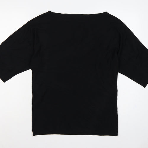 Marc Cain Women Black UK 8 Wool Silk Cashmere Dolman Sleeve Jumper