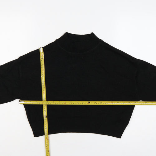 Divided H&M Women’s Black XS Cropped Mock Neck Knit Pullover Jumper