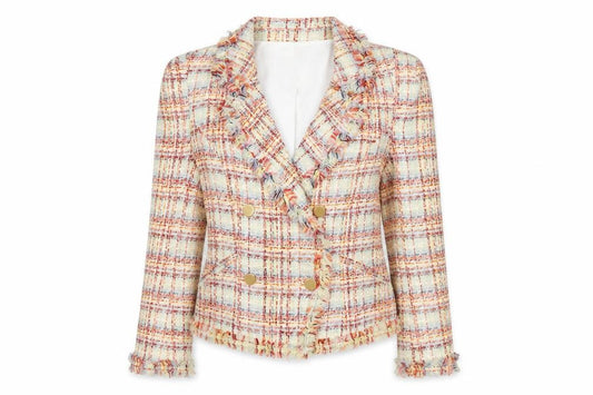 River Island Women Multicoloured UK 10 Bouclé Double-Breasted Blazer