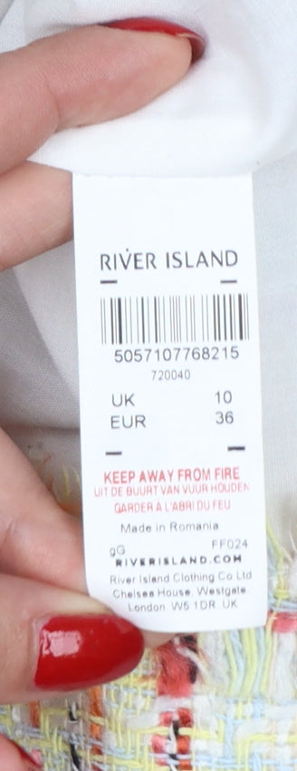 River Island Women Multicoloured UK 10 Bouclé Double-Breasted Blazer