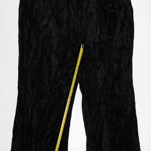 Yours Women’s Black Crushed Velvet Flared Trousers UK 26-28 Plus