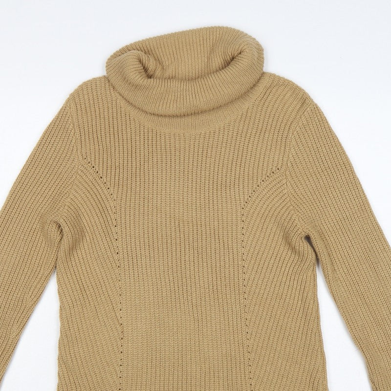 Additional view of BHS Women’s Beige, size UK 12, Roll Neck Rib Knit jumper