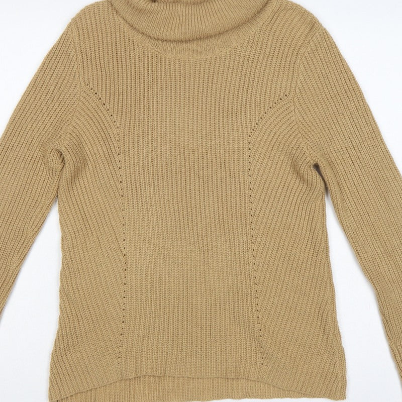 Additional view of BHS Women’s Beige, size UK 12, Roll Neck Rib Knit jumper