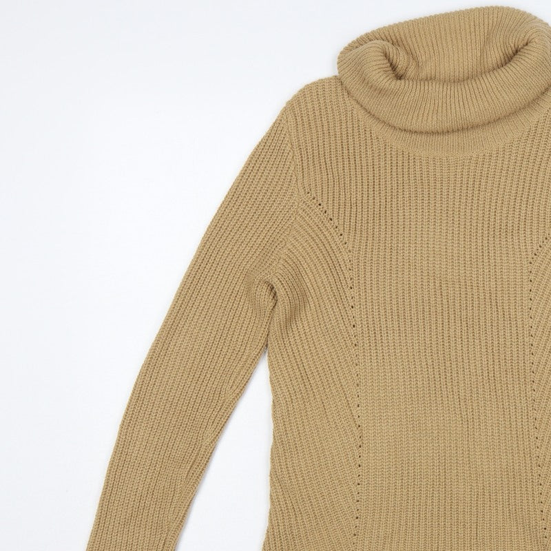 Additional view of BHS Women’s Beige, size UK 12, Roll Neck Rib Knit jumper