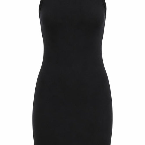 Zara Women Black Size S UK 8 Bodycon Knee Length Sleeveless Cotton Dress