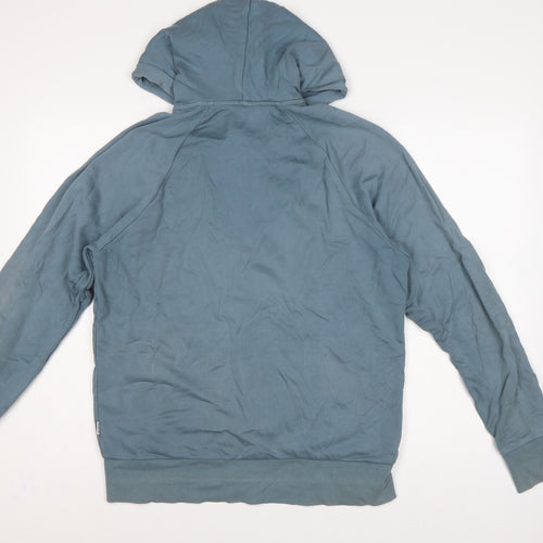Bonds Men Blue M Full Zip Hooded Cotton Fleece Hoodie