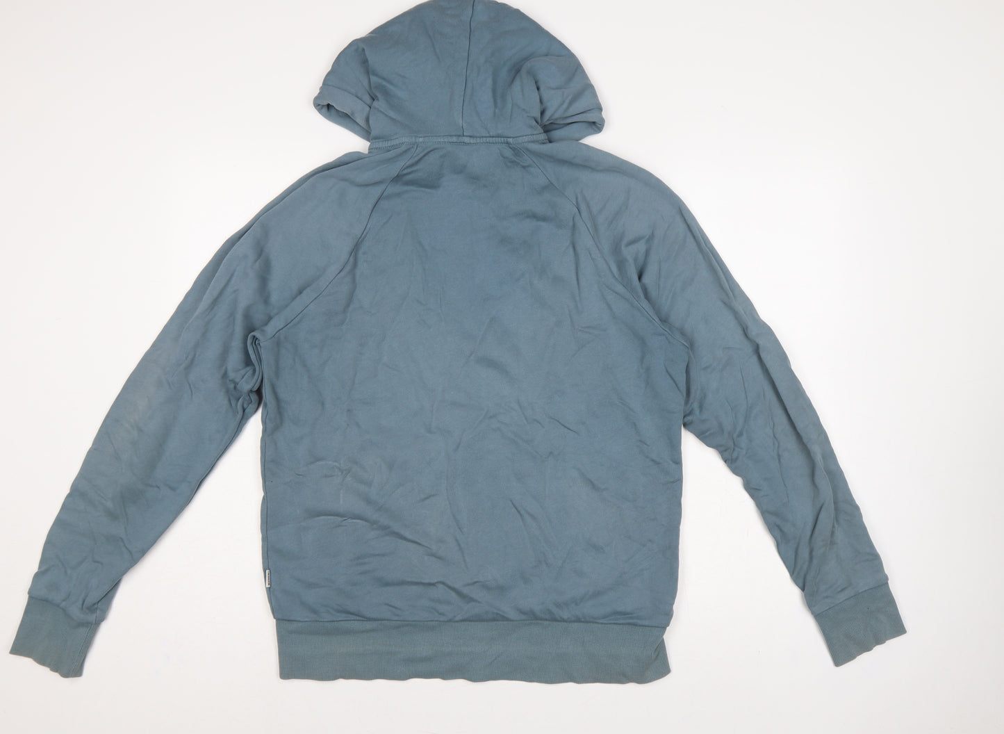 Bonds Men Blue M Full Zip Hooded Cotton Fleece Hoodie