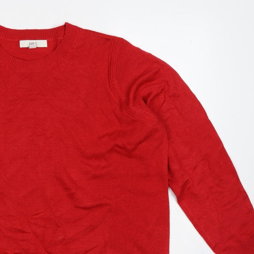 Marks and Spencer Women’s Red L Crew Neck Fine Knit Pullover Jumper