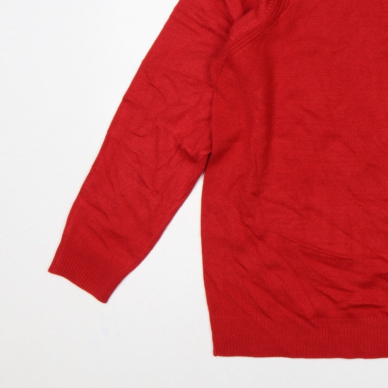 Marks and Spencer Women’s Red L Crew Neck Fine Knit Pullover Jumper