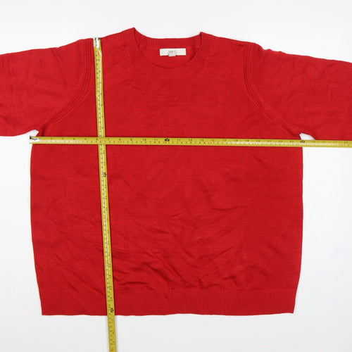 Marks and Spencer Women’s Red L Crew Neck Fine Knit Pullover Jumper
