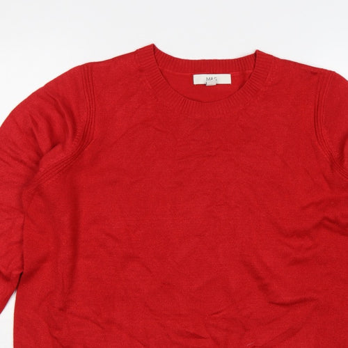 Marks and Spencer Women’s Red L Crew Neck Fine Knit Pullover Jumper