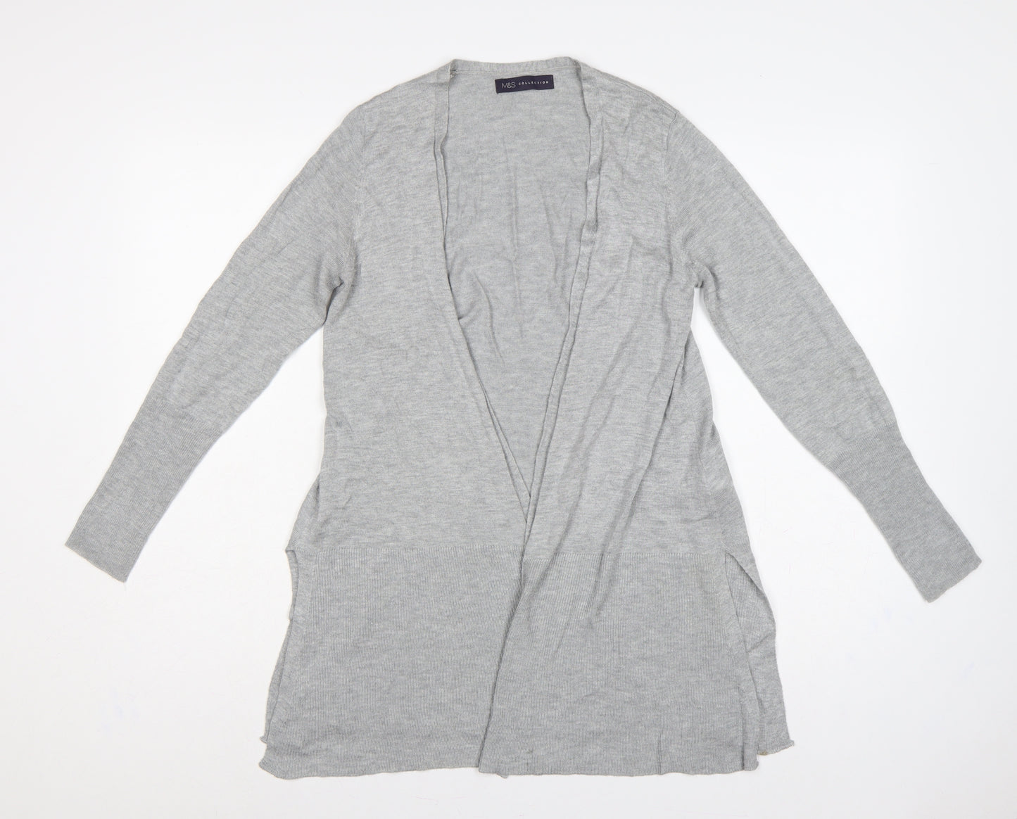 Marks & Spencer Women Grey S Open Knit Longline Cardigan