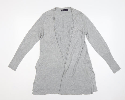 Marks & Spencer Women Grey S Open Knit Longline Cardigan
