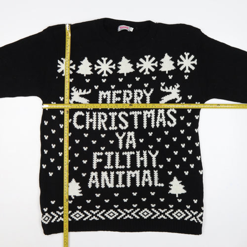 Whisper Women’s Black 2XL Merry Christmas Ya Filthy Animal Jumper