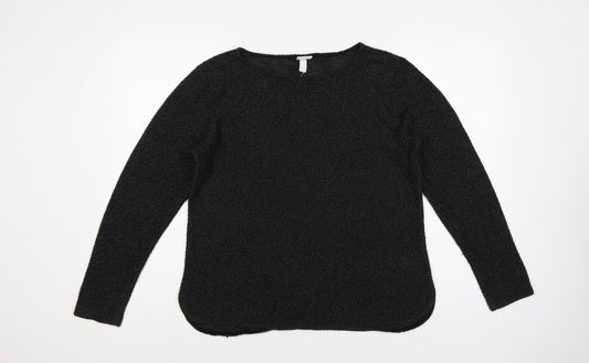 H&M Women’s Black Size 12 Round Neck Long Sleeve Knit Pullover Jumper