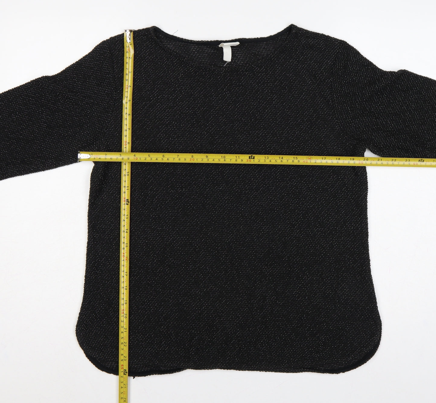 H&M Women’s Black Size 12 Round Neck Long Sleeve Knit Pullover Jumper