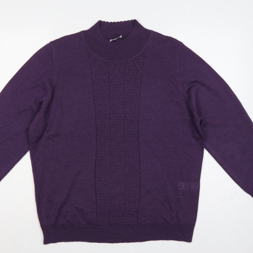 Eastex Women Purple UK 20 Cowl Neck Ramie Knit Jumper