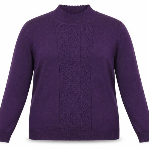 Eastex Women Purple UK 20 Cowl Neck Ramie Knit Jumper